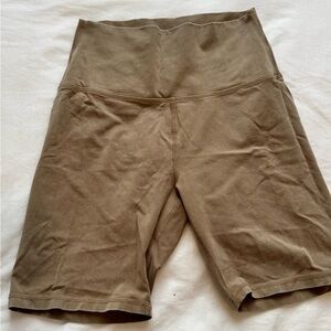 Women's Tan High-Waisted biker shorts